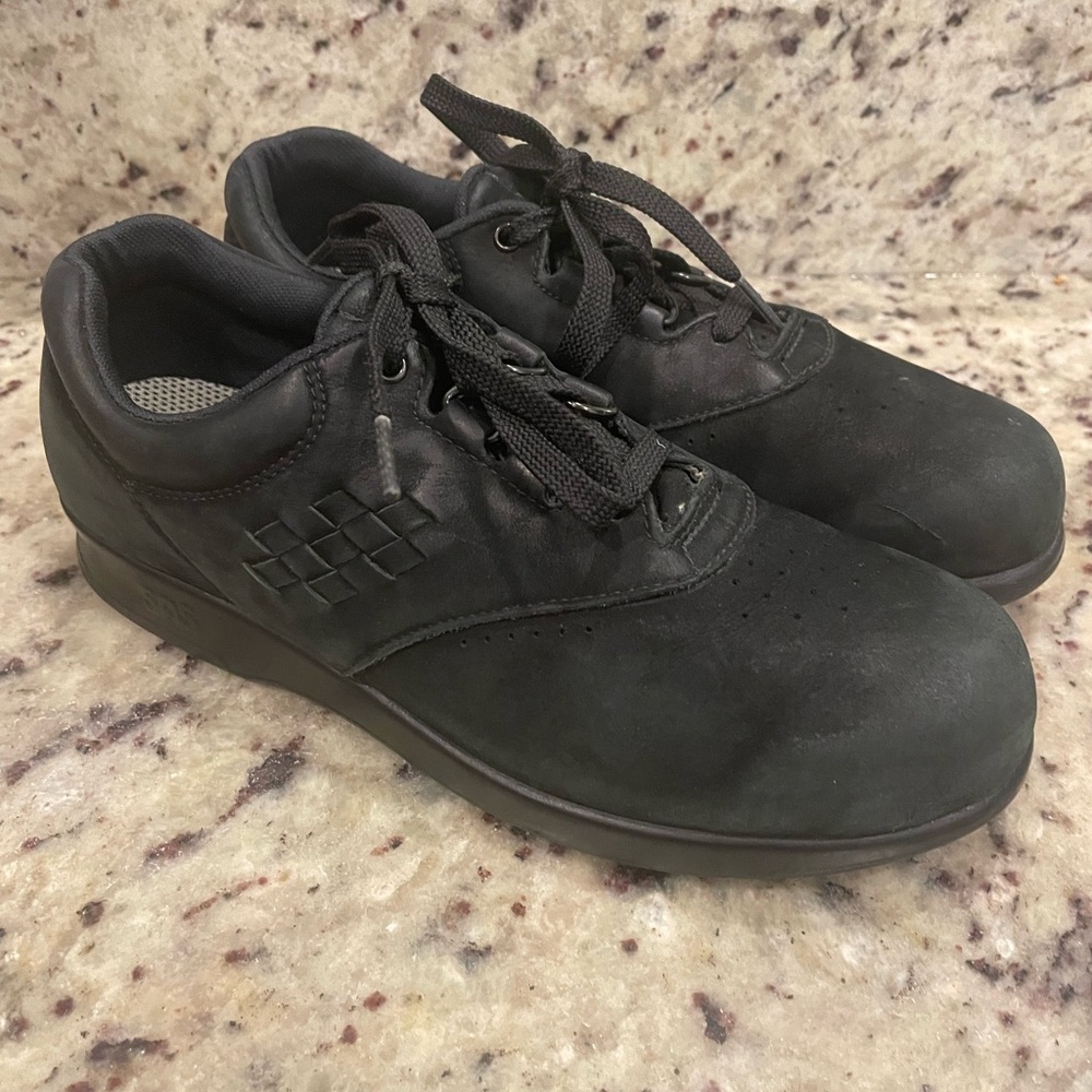 SAS Black Mesh Sneakers 7m leather black womens sneakers for walking, comfort